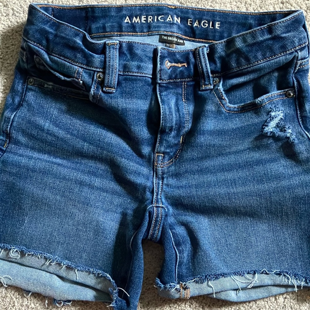 American Eagle The Dream Jean Midi Blue Jean Shorts 2